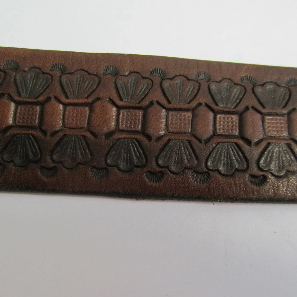 Vintage Wyoming Studio Artworks Brass Trucker Belt Buckle B&B Modesto CA Leather